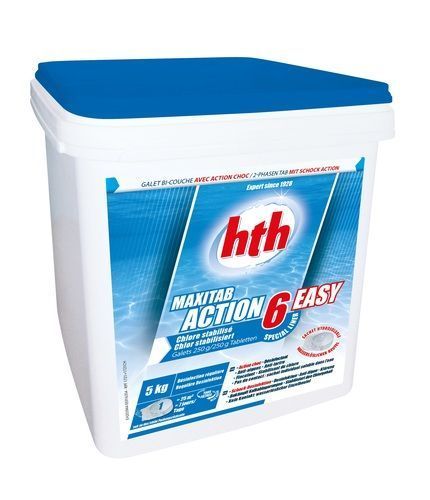 6в1 hth 5кг, 250г шок & повільнорозчінні комплексні хлорні таблетки, MAXITAB Action 6 EASY K801797H2 K801797H2 фото