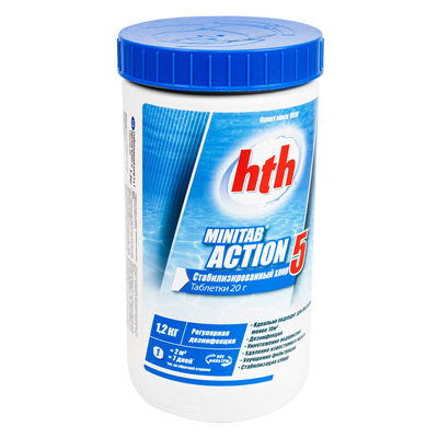 5в1 hth 1.2 кг, 20г повільнорозчинні хлорні таблетки, Minitab Action 5 C800702H2 C800702H2 фото