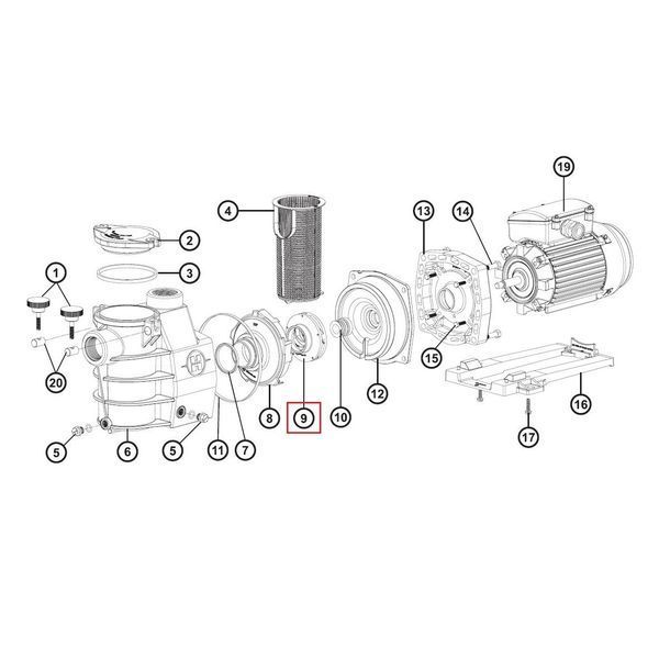 Імпіллер (крильчатка) насосу SUPER SP1616XE221 SPX1616СEX SPX1616СEX фото