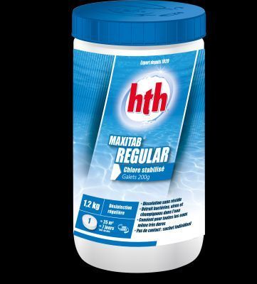 Таблетки тривалої дії hth 1.2 кг 200г, повільно розчинні хлорні таблетки, Maxitab, Франція C800501H2 C800501H2 фото