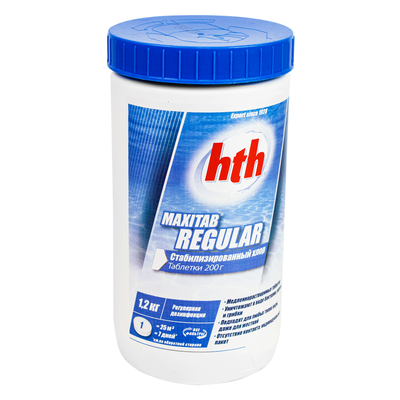 Таблетки тривалої дії hth 1.2 кг 200г, повільно розчинні хлорні таблетки, Maxitab, Франція C800501H2 C800501H2 фото