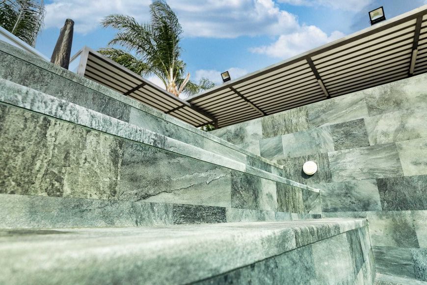 Мембрана StoneTile Emerald мозаїка 40х20 см, 1.65м армована з лаковим покриттям STE pg-1718 фото