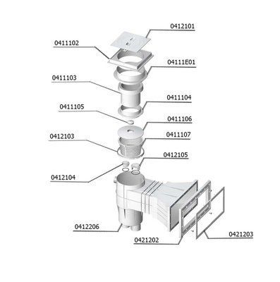 Зовнішня лицьова частина для широкого скіммера під лайнер PG-0421202 PG-0421202 фото