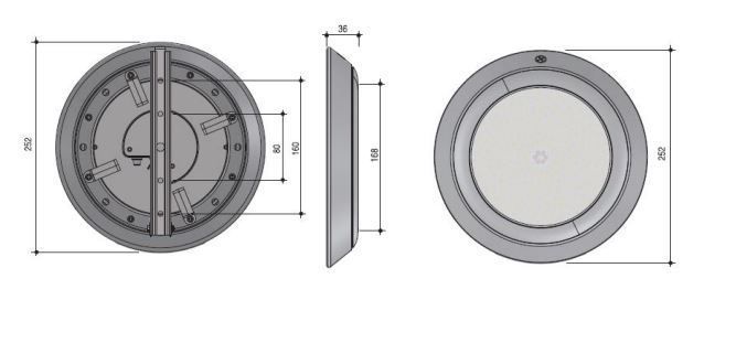 Прожектор RGB AISI 304, 2500lm 252мм накладний, Slim Led 252, 35Вт, 12В, нержавіючий PG-051153SS PG-051153SS фото