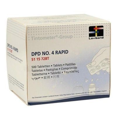 Таблетки для ручного DPD4. Ціна за блістер 10табл., (500таблеток в коробці) Lovibond (Німеччина) 511572BT 511572BT фото