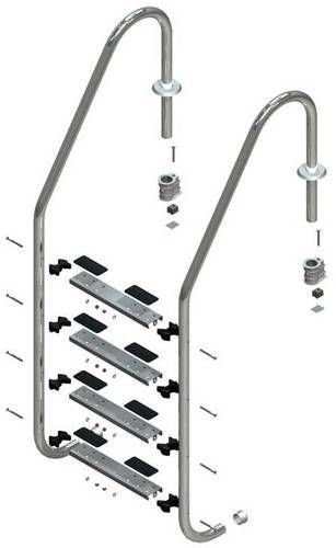Сходи нержавіючі широкі, 4с, AISI 316 PG-0312113 PG-0312113 фото