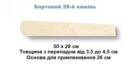 Камінь 28 бортовий конусний 50х28, Rustique bullee, тон Rose Provence 311531 311531 фото