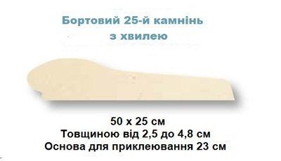 Камінь 25 бортовий 50х25, Rustique bullee, тон Quercy 310480 310480 фото